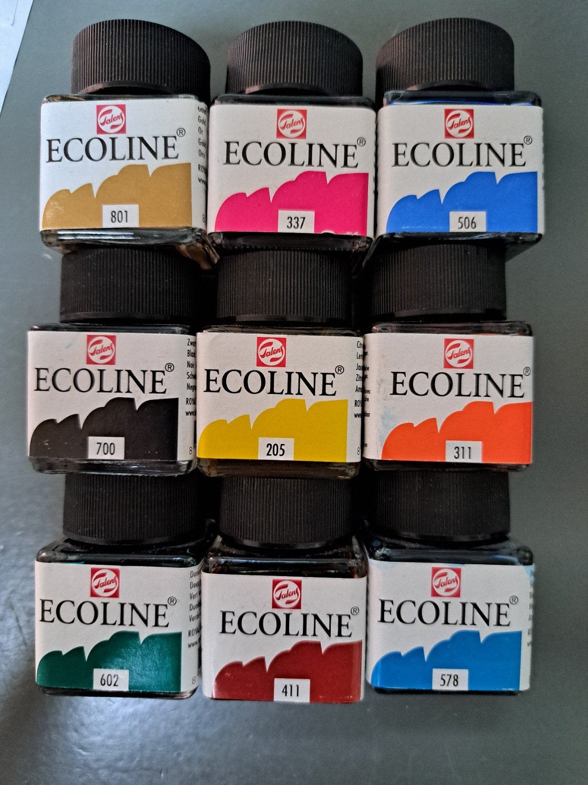 9x ECOLINE INKT POTJES KAARTEN MAKEN INKLEUREN KNUTSELEN, Hobby en Vrije tijd, Stempelen, Nieuw, Inkt, Foam of Stempelhouder, Ophalen of Verzenden
