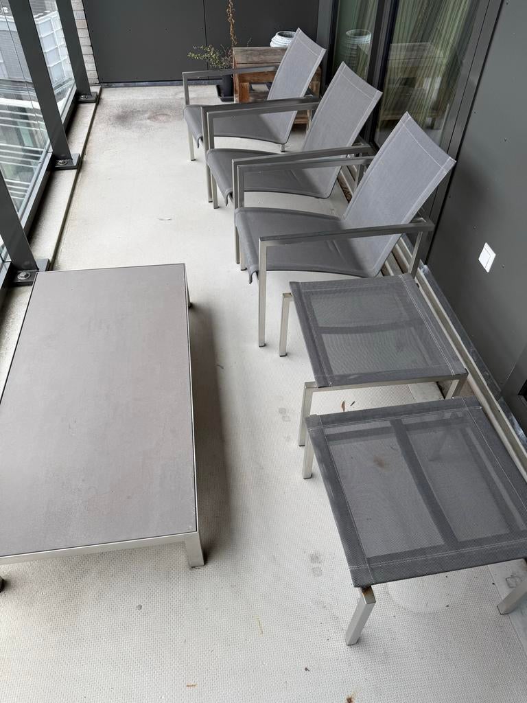 Tribù Outdoor Loungeset - Top Design (3 fauteuils, 2 hockers, Tuin en Terras, Tuinsets en Loungesets, Ophalen, 5 zitplaatsen, Gebruikt