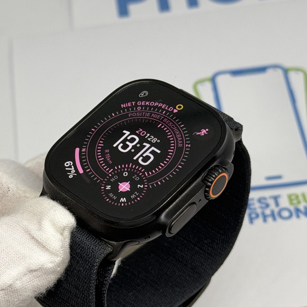 Apple Watch Ultra 2 zwart /trail band /99% batt /garantie, Apple, Zo goed als nieuw, Support@apple.com, Apple Park Way, Cupertino, California