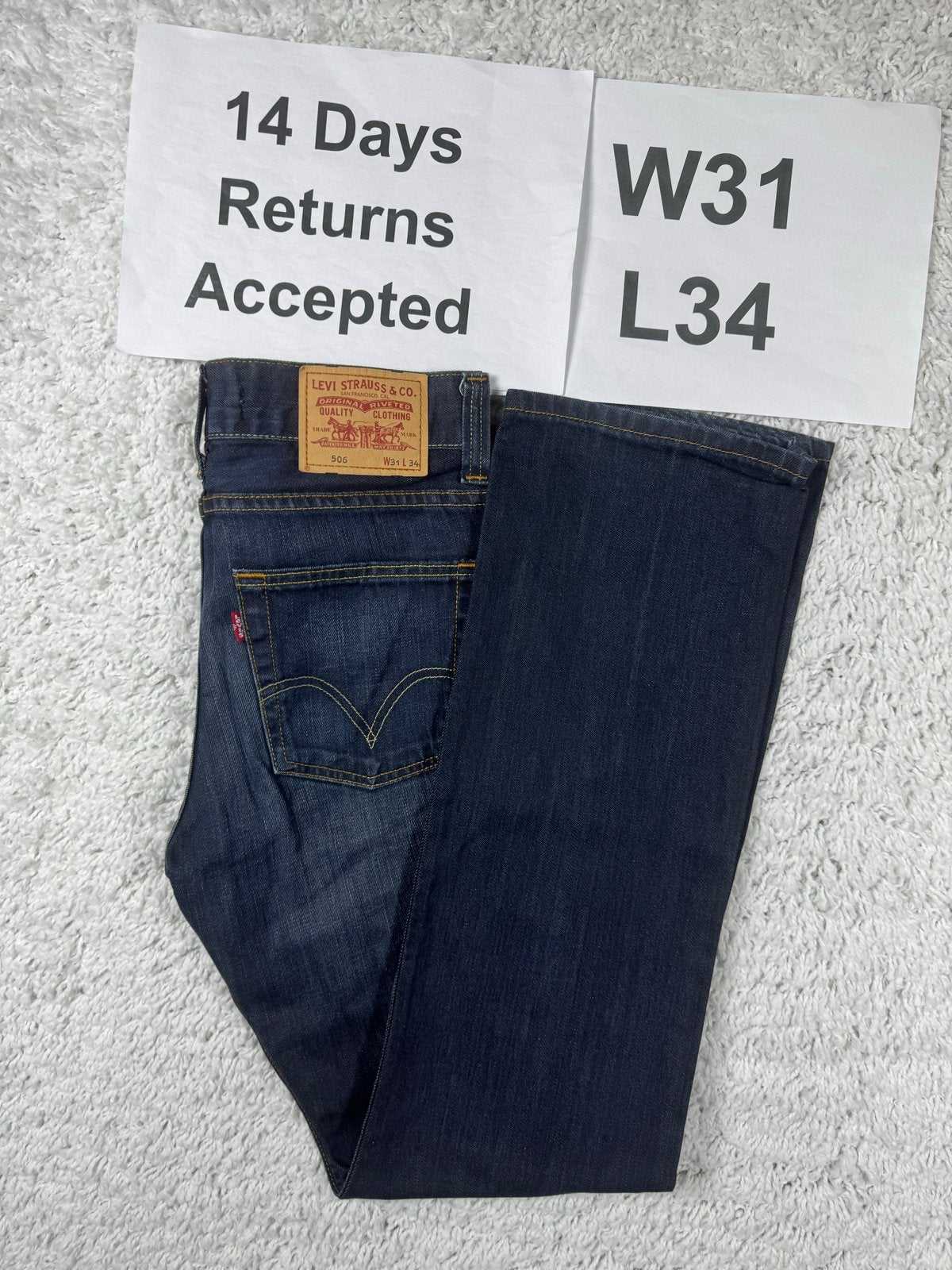 Levi's 506 Straight Fit Jeans - Donkerblauw W31 L34 2773, W32 (confectie 46) of kleiner, H, H, H