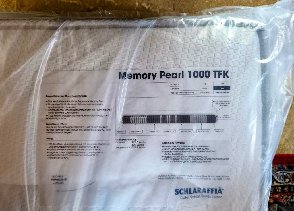 -70% !! matras schlaraffia Memory Pearl 1000 tfk 140x200cm, Ophalen, Eenpersoons, Nieuw, 140 cm