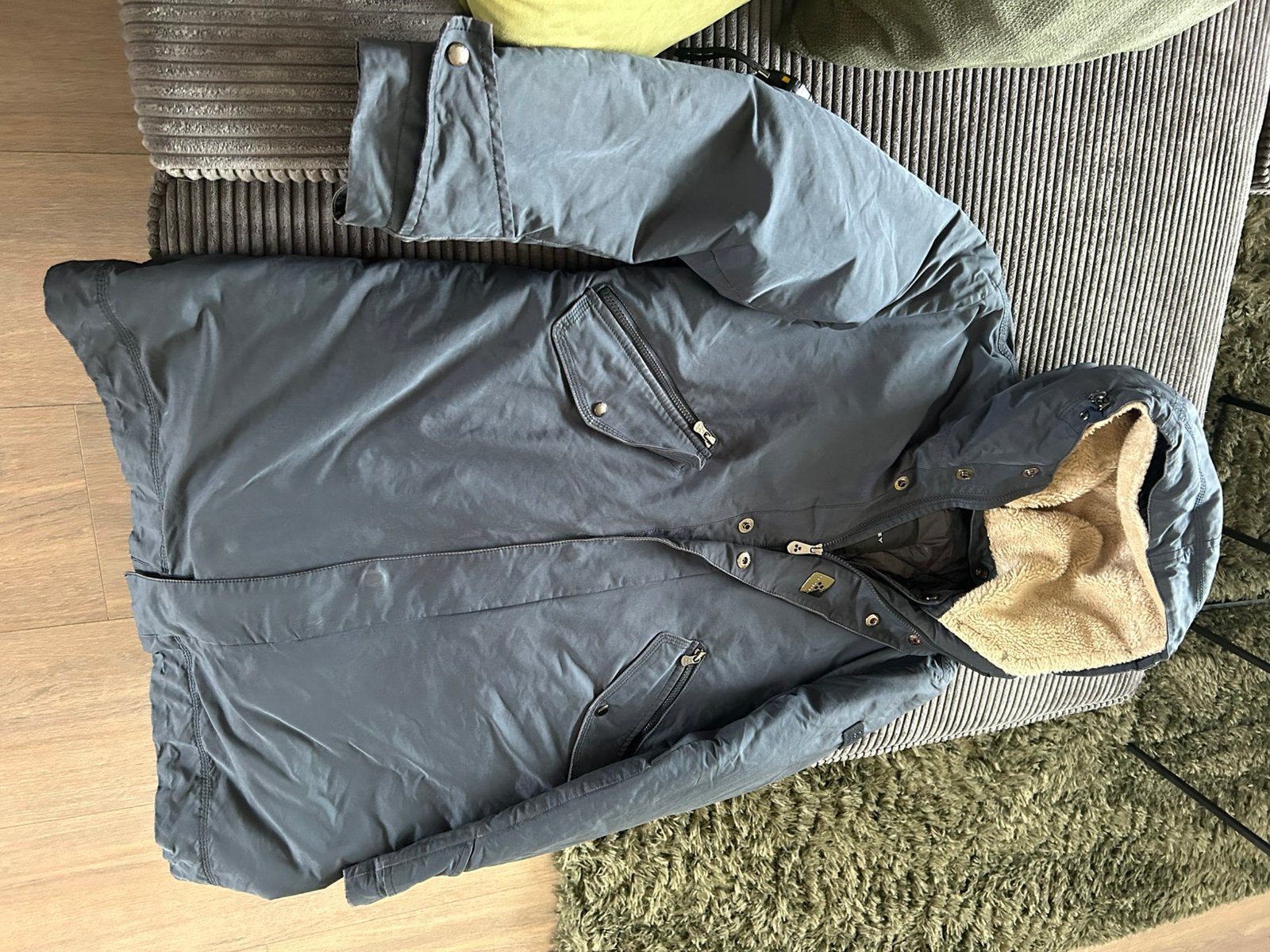 Peuterey 4 seizoenen trenchcoat maat L, Verzenden, Zo goed als nieuw, Maat 52/54 (L), Blauw