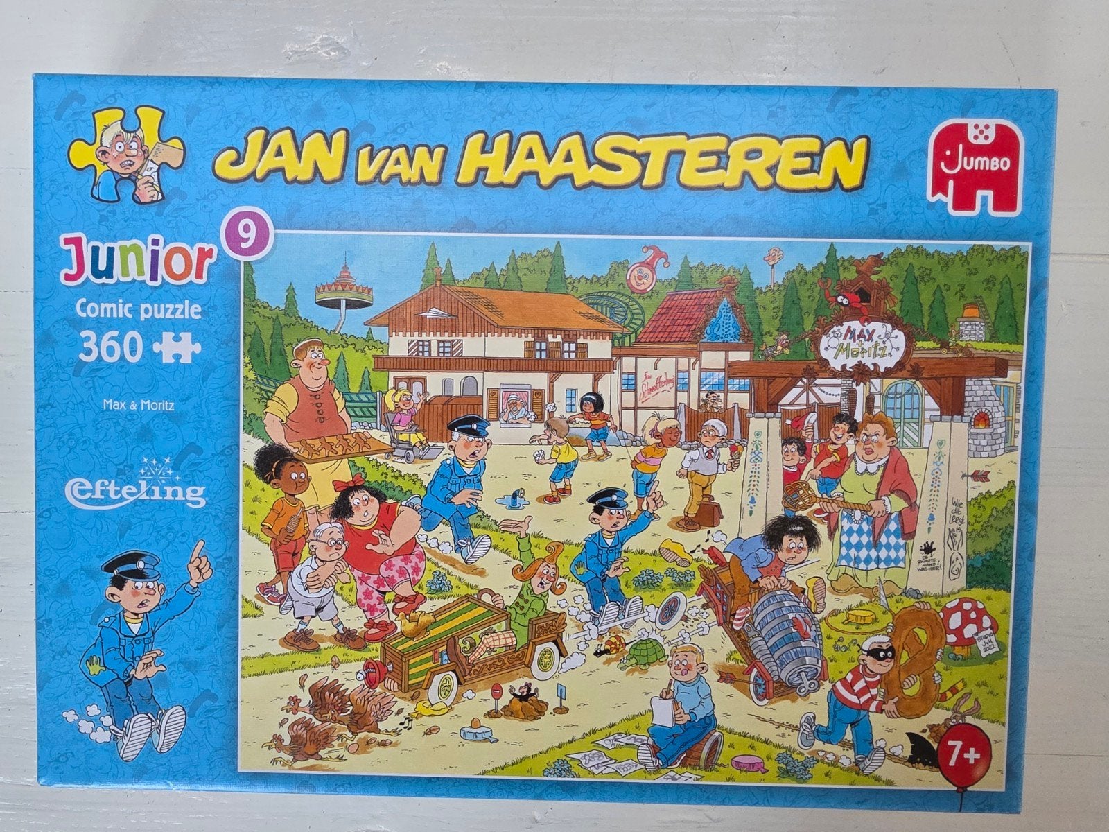 Jan van Haasteren Junior Efteling Max & Moritz Puzzel 360 st, Ophalen of Verzenden, Meer dan 50 stukjes, Zo goed als nieuw, 6 jaar of ouder