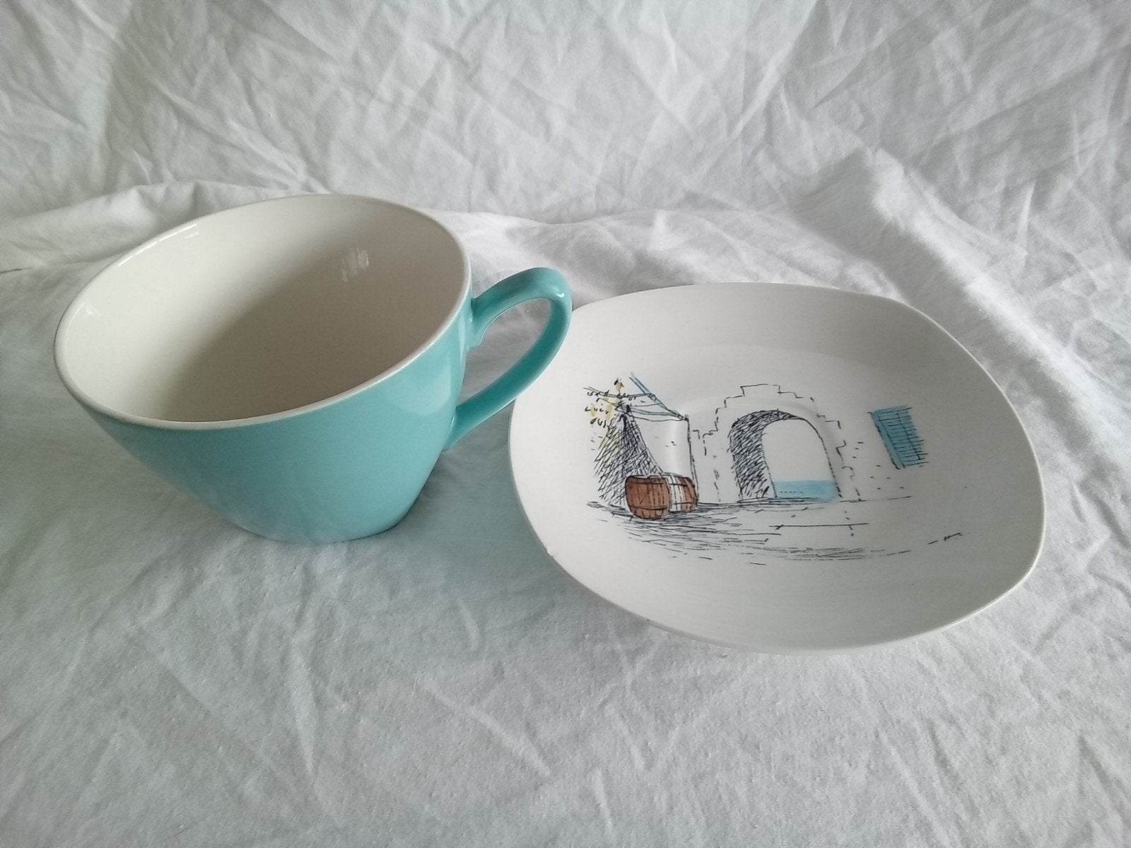 Vintage Midwinter Stylecraft Cannes Kop en Schotel, Ophalen of Verzenden