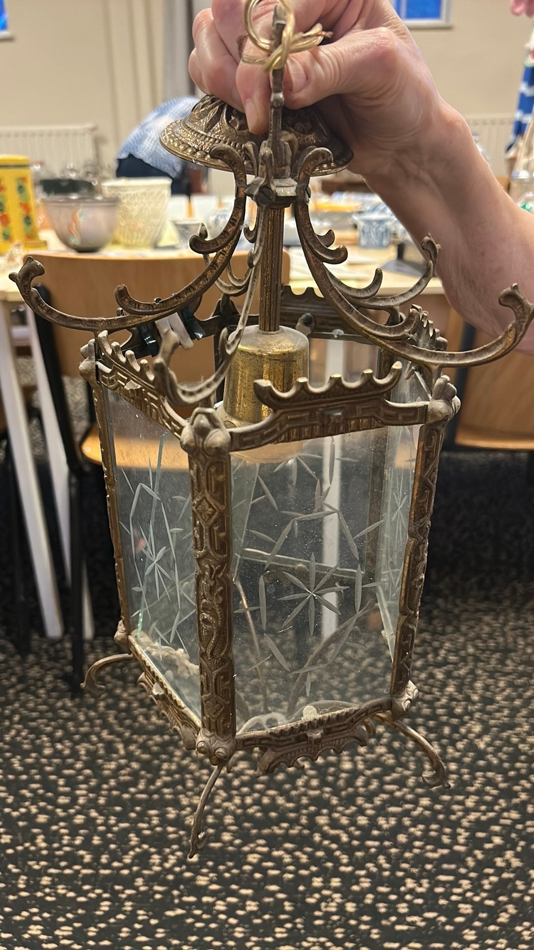 Antieke lamp, Ophalen, Gebruikt