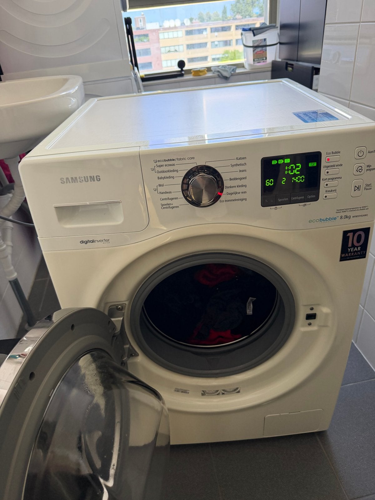 Samsung EcoBubble 8kg Wasmachine - Zo goed als nieuw, Ophalen, 1200 tot 1600 toeren, 8 tot 10 kg, Zo goed als nieuw