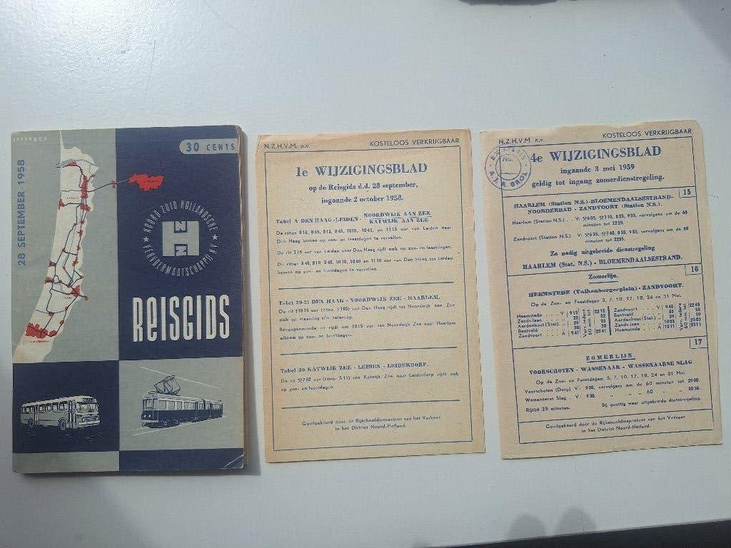 NOORD-ZUID HOLLANDSCHE VERVOERSMAATSCHAPPIJ - 28 Sept. 1958, Verzamelen, Ophalen of Verzenden, Gebruikt, Bus of Metro, Boek of Tijdschrift