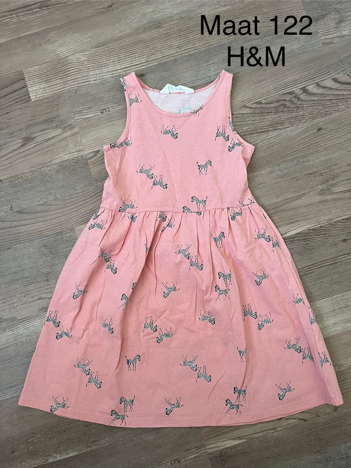 Jurkje met zebra’s, maat 122, merk: H&M, 100% katoen, Ophalen of Verzenden, Zo goed als nieuw, Meisje, Jurk of Rok