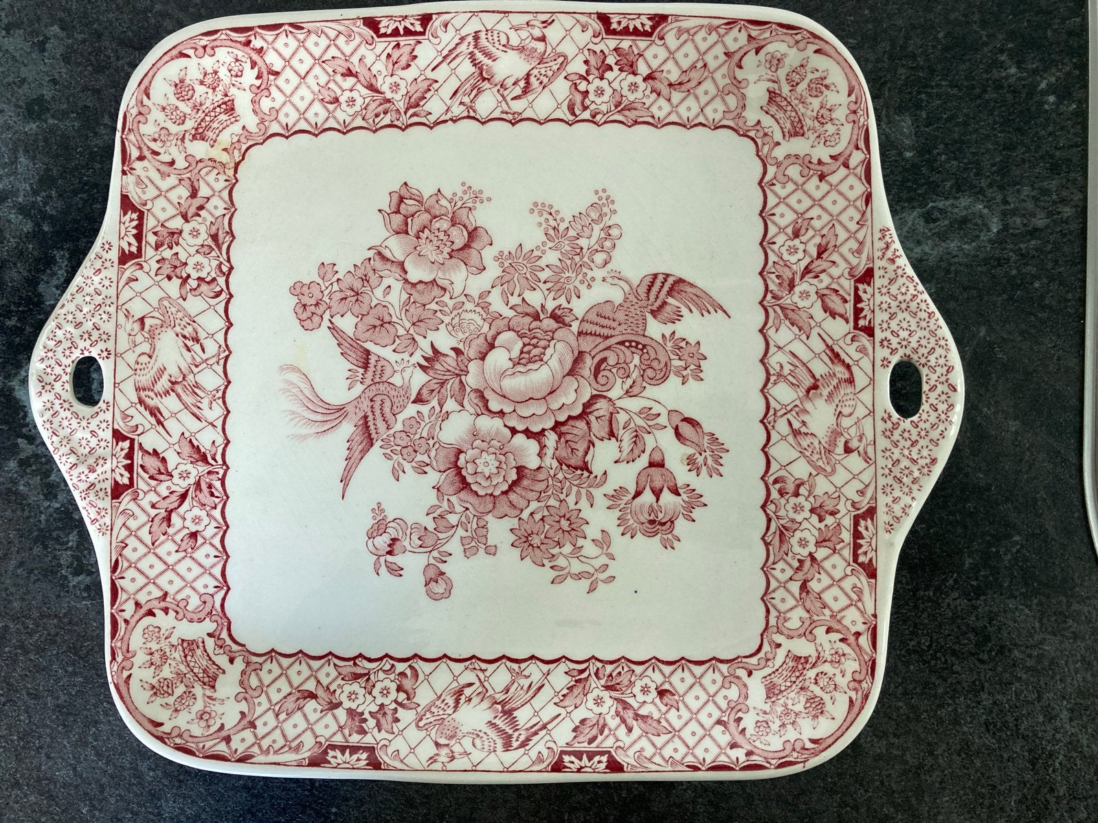 Mason's Ironstone Red Vista serveerschaal met handvatten, Ophalen of Verzenden