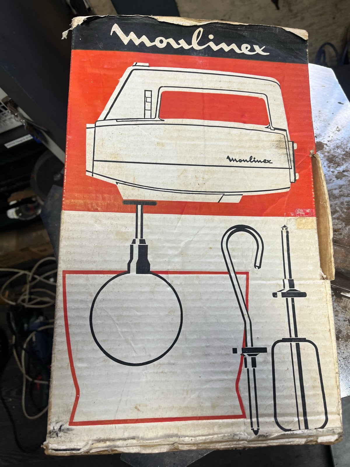 Vintage Moulinex Handmixer in originele doos, Ophalen of Verzenden, Gebruikt