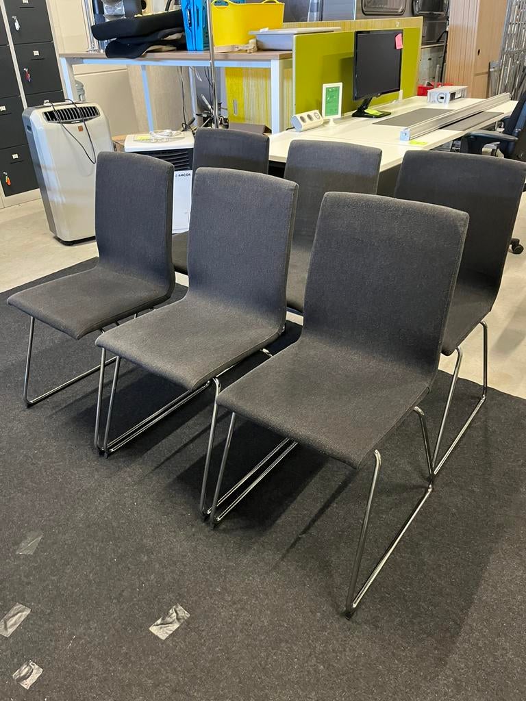 Zes Ikea Volfgang stoelen. grijs, Huis en Inrichting, Stoelen, Ophalen, Ikea, Gebruikt, Ikea