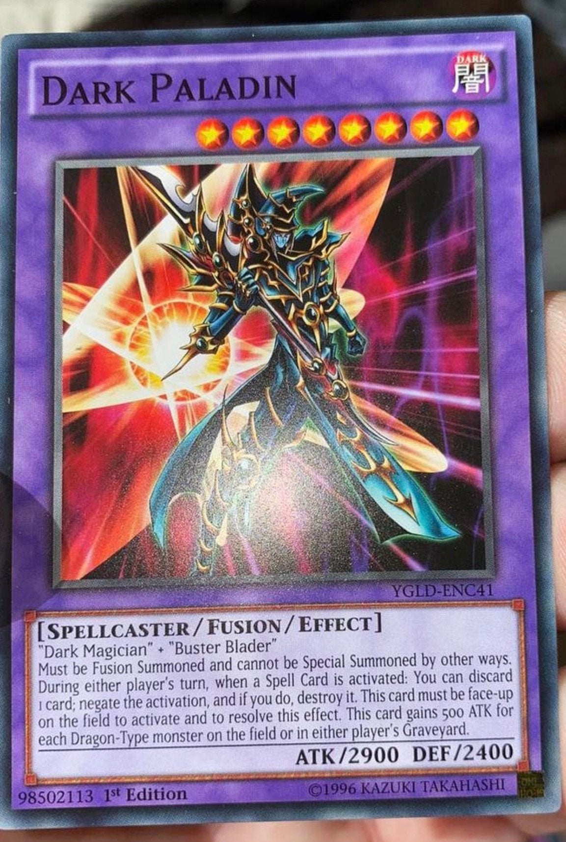 Yu-Gi-Oh! Dark Paladin YGLD 1st Edition !, Hobby en Vrije tijd, Verzamelkaartspellen | Yu-gi-Oh!, Ophalen of Verzenden, Zo goed als nieuw