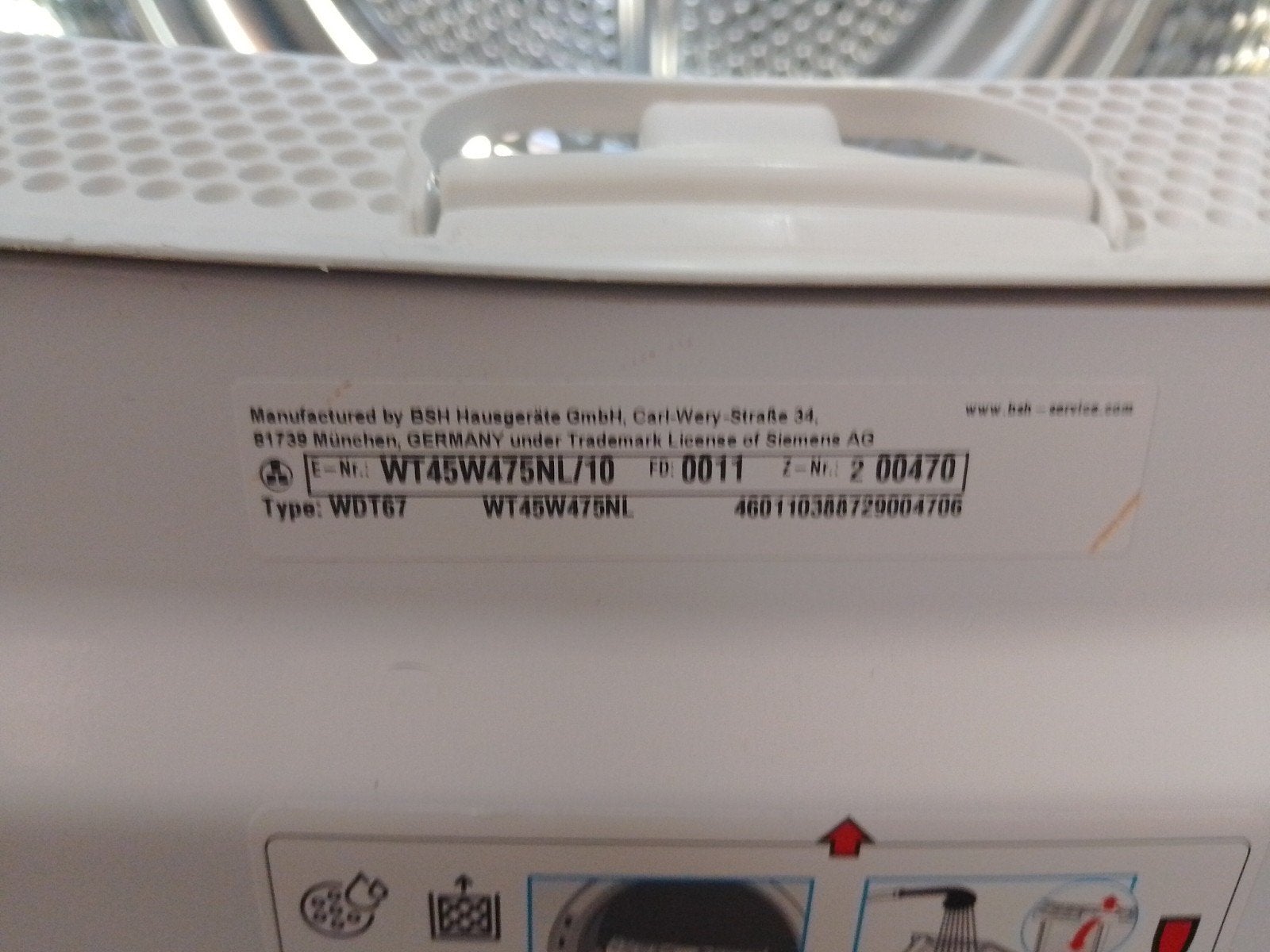 Foto 5 van Siemens IQ 500 warmtepomp droger A++ (leesbeschrijving!