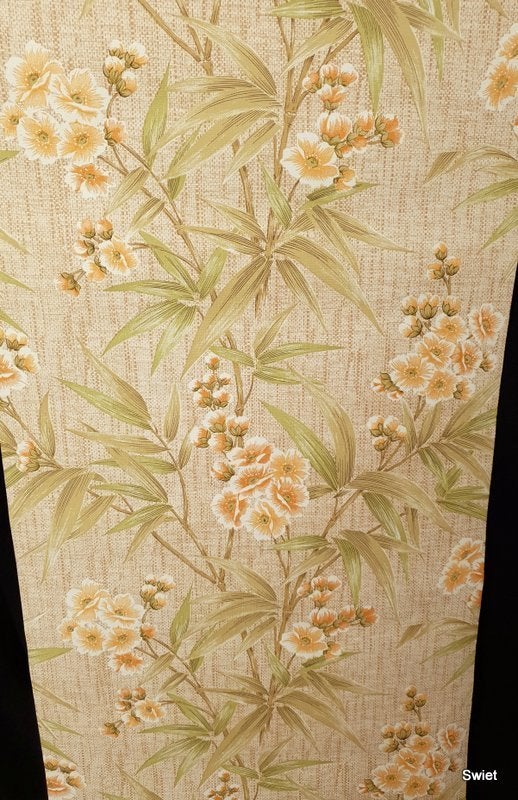 13094 oud vintage bamboe bloemen behang uit voorraad swiet, Verzenden, Groen