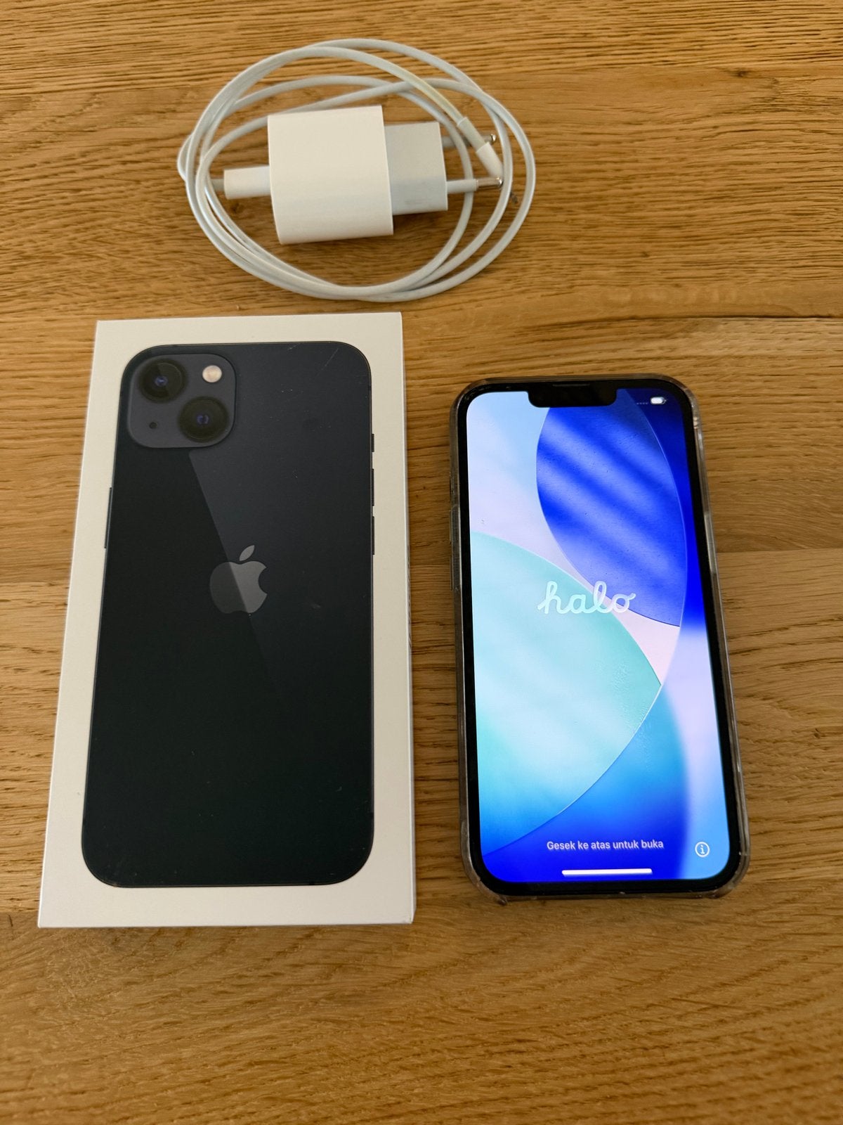 iPhone 13 Midnight (zwart) 128GB - incl oplader en hoesje, Zwart, IPhone 13, Ophalen of Verzenden, Zonder simlock