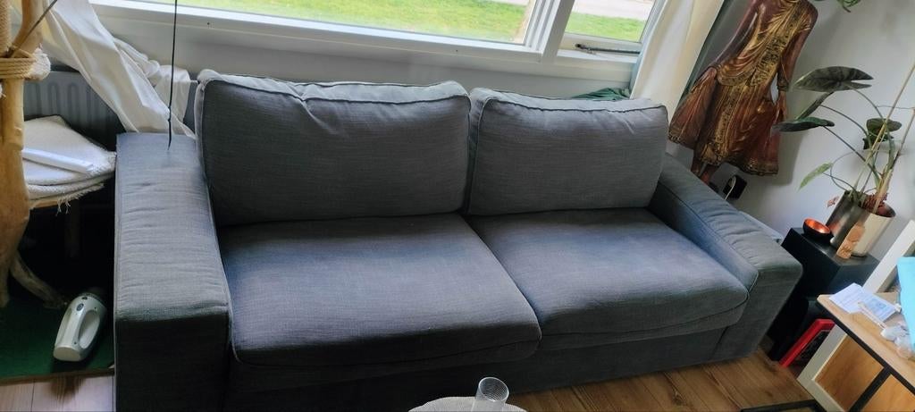 IKEA Kivik 3-zitsbank grijs - hoezen afneembaar, Ophalen, Gebruikt, Driepersoons, 75 tot 100 cm