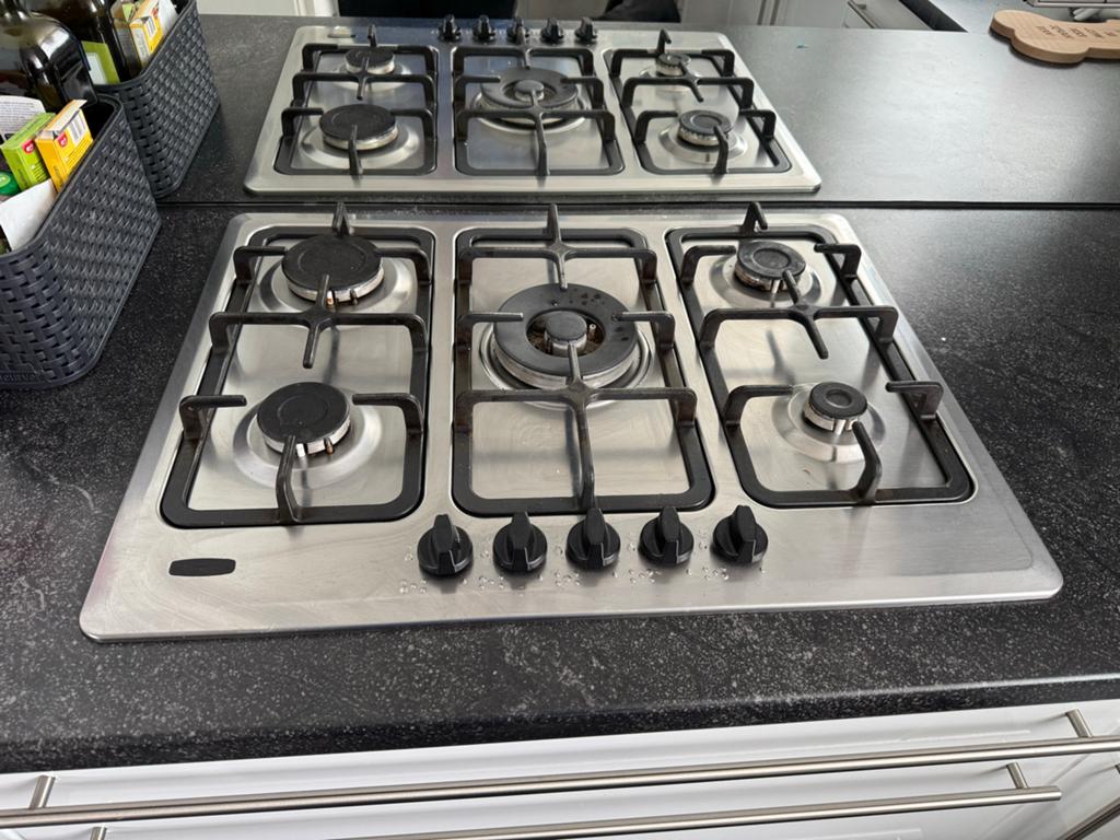 Inbouw Gasfornuis 5 Pitten - RVS, Witgoed en Apparatuur, Fornuizen, Gebruikt, Inbouw, Gas, 5 kookzones of meer, Ophalen