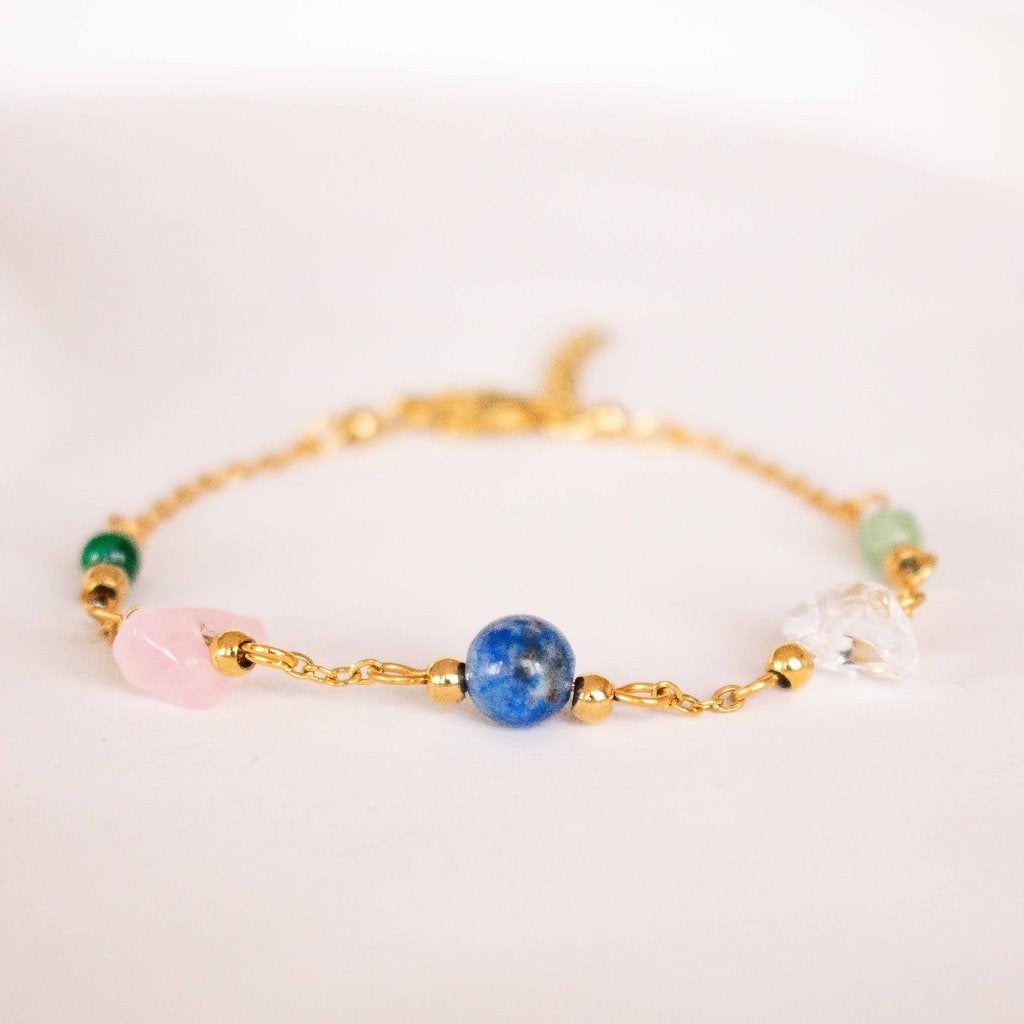 Armband edelsteen sterrenbeeld Stier, Met bedels of kralen, Staal, Nieuw, Ophalen of Verzenden