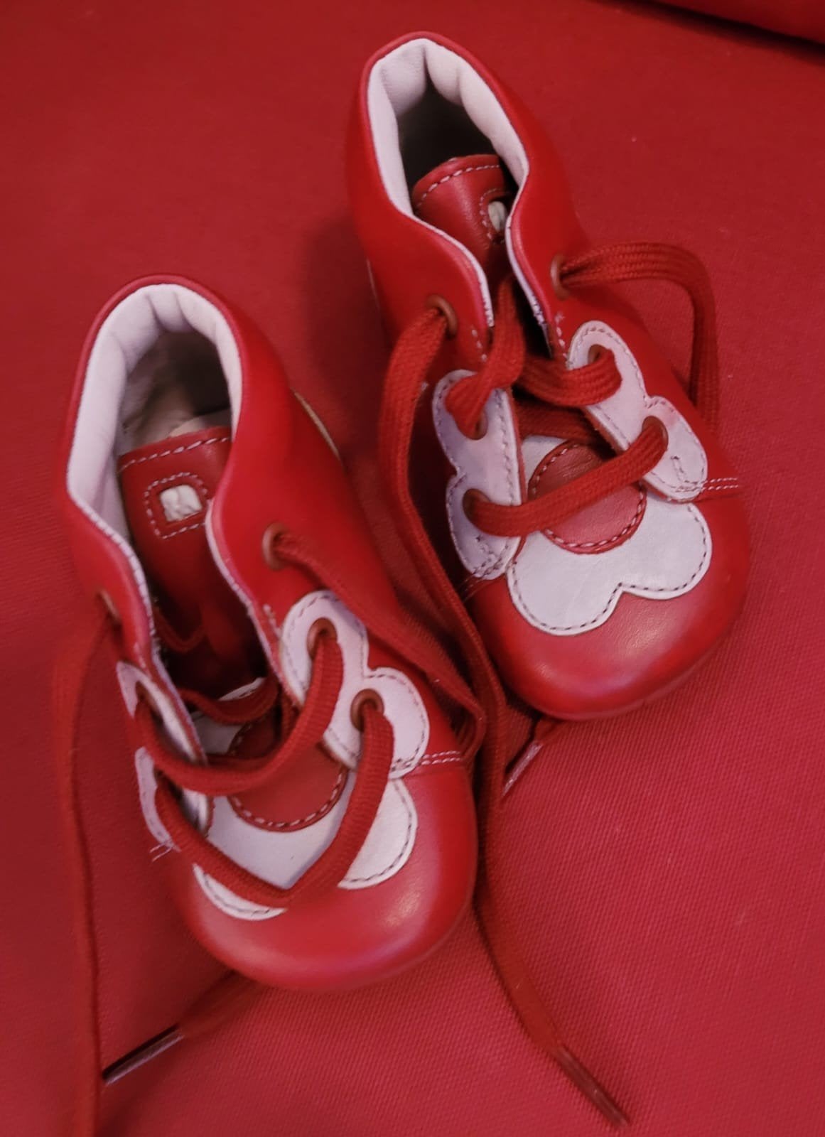 Rode leren babyschoenen maat 17 elefanten made in portugal, Ophalen of Verzenden, Jongen of Meisje