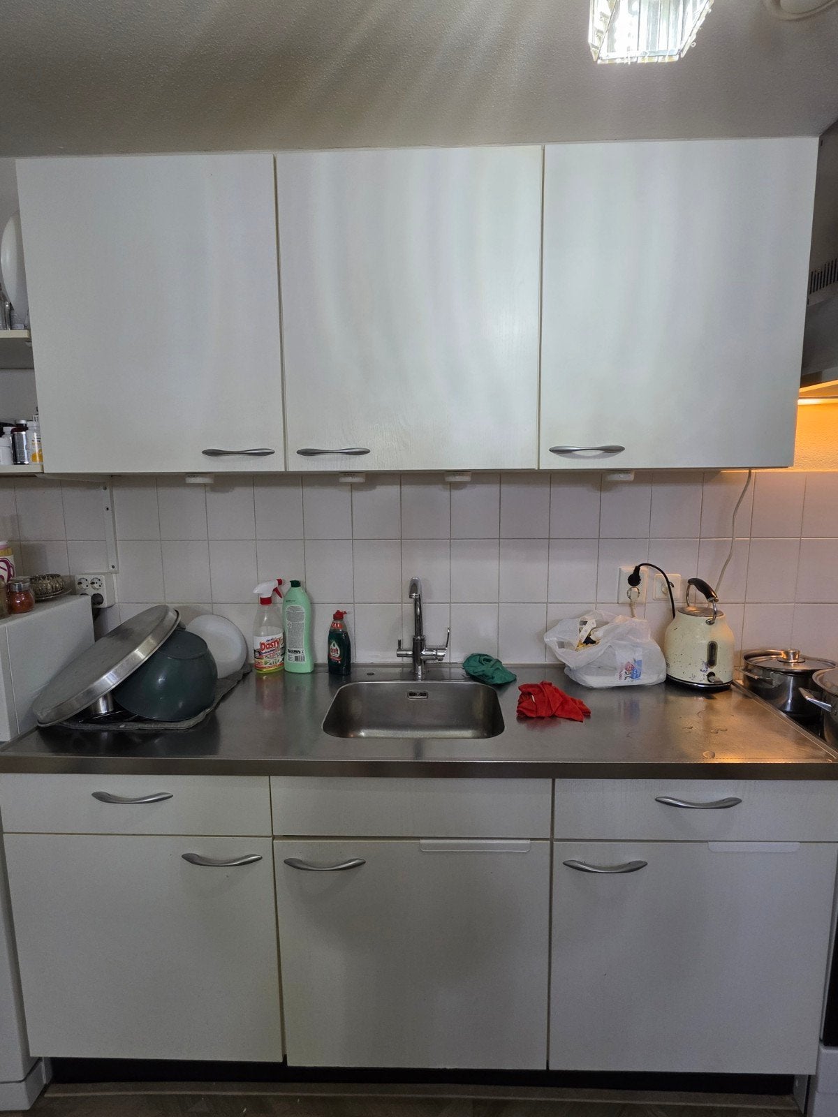 Compacte witte keuken met RVS blad, Ophalen of Verzenden