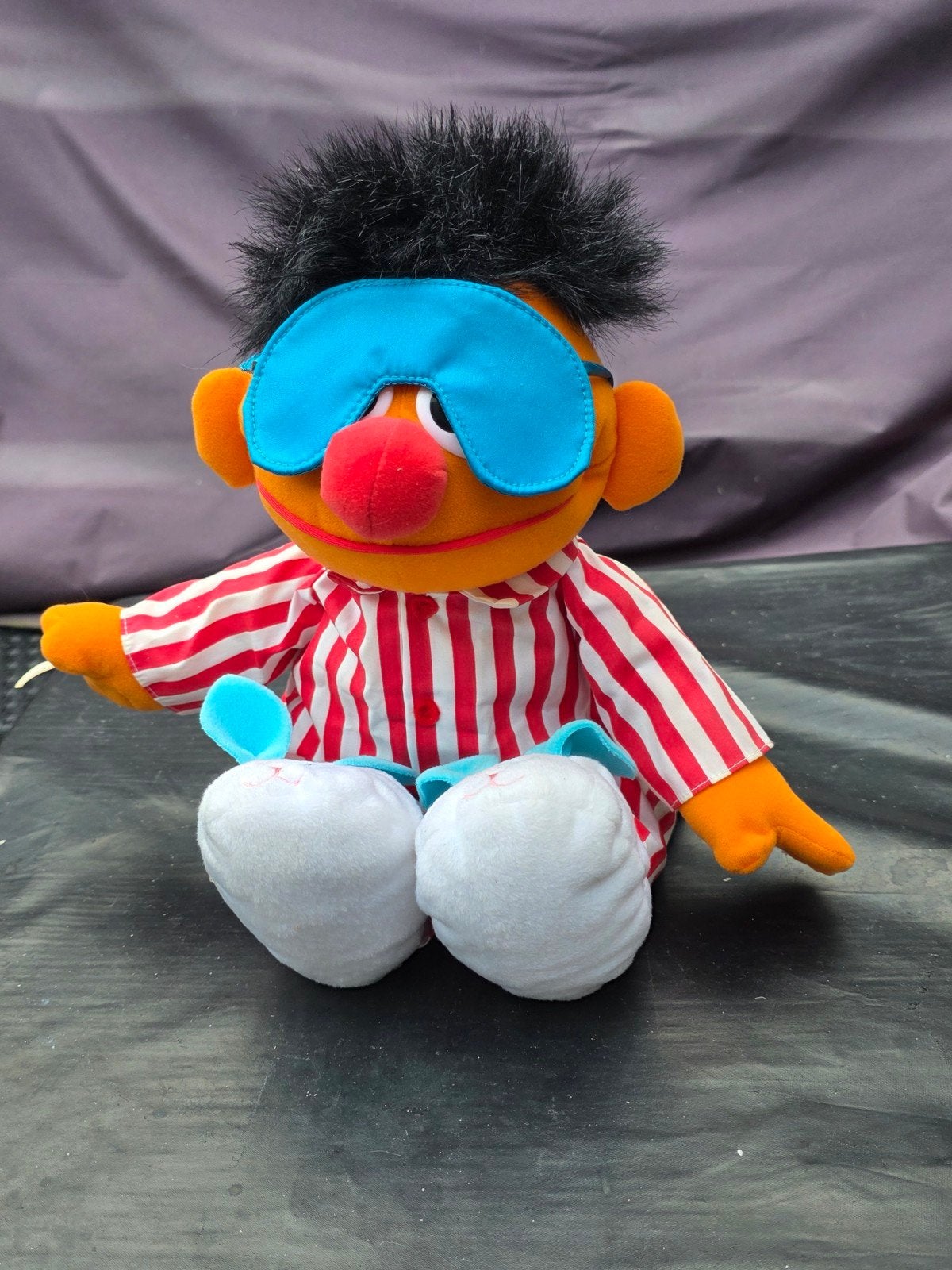 Vintage Tyco Ernie Sesamstraat Knuffel Pyjama Slaapmasker, Overige merken, Overige karakters, Overige typen, Ophalen of Verzenden