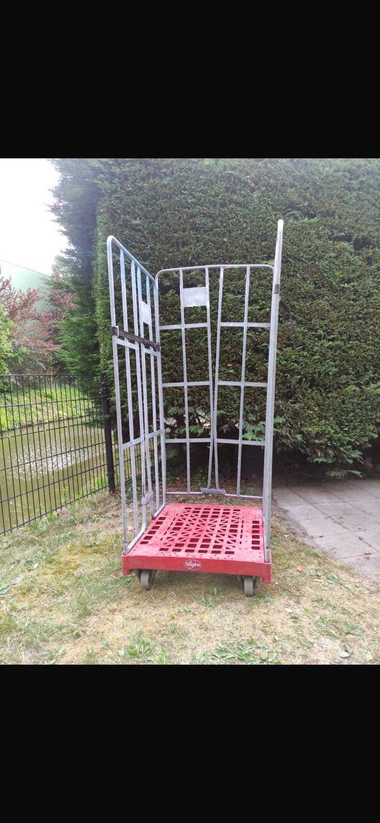 Rolcontainer met kunststof bodem, 100 liter of meer, Ophalen, Zo goed als nieuw, Transportkar