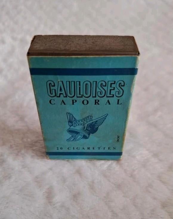 Vintage Gauloises Caporal metalen zakasbak - asbak, Ophalen of Verzenden, Gebruikt, Asbak