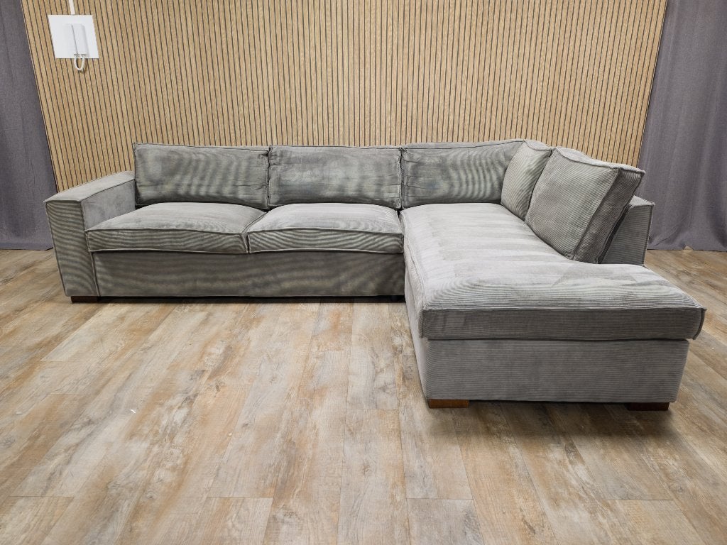 ZEER MOOI Vergrijsd Groene Ristof Hoekbank van WOOOD !!!, Info@banxtel.nl, Hoekbank, Hoekbank, Ophalen of Verzenden