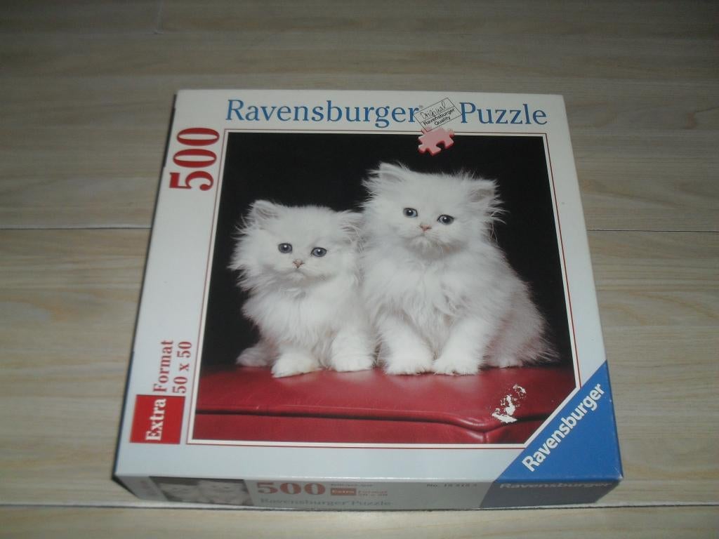 Witte Perzische katjes puzzle 500 stukjes, Ophalen, 500 t/m 1500 stukjes, Gebruikt, Legpuzzel