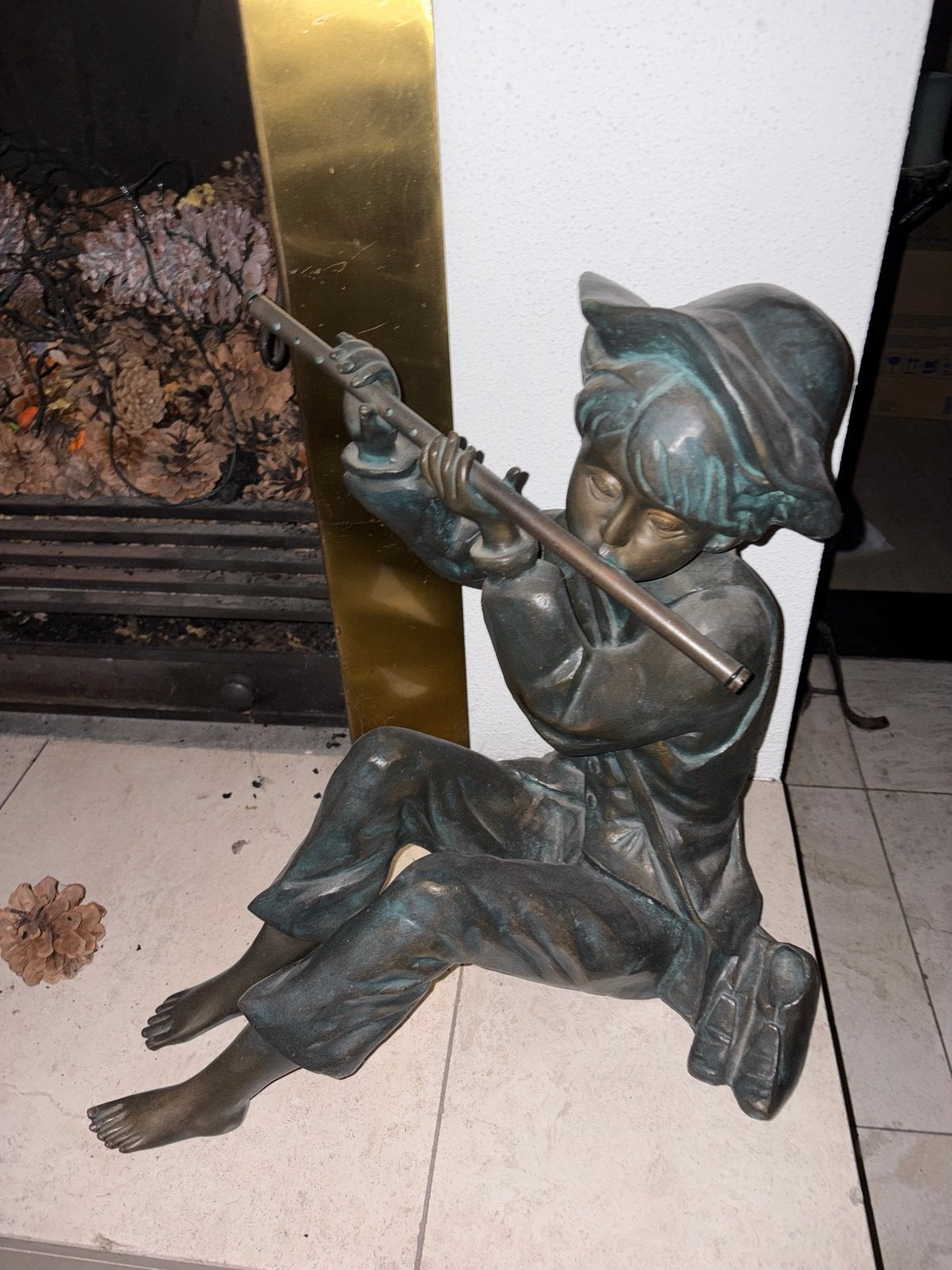 Rottenecker Bronsfiguur Hans, Ophalen, 20 - 50 cm, Beeld, Bruin