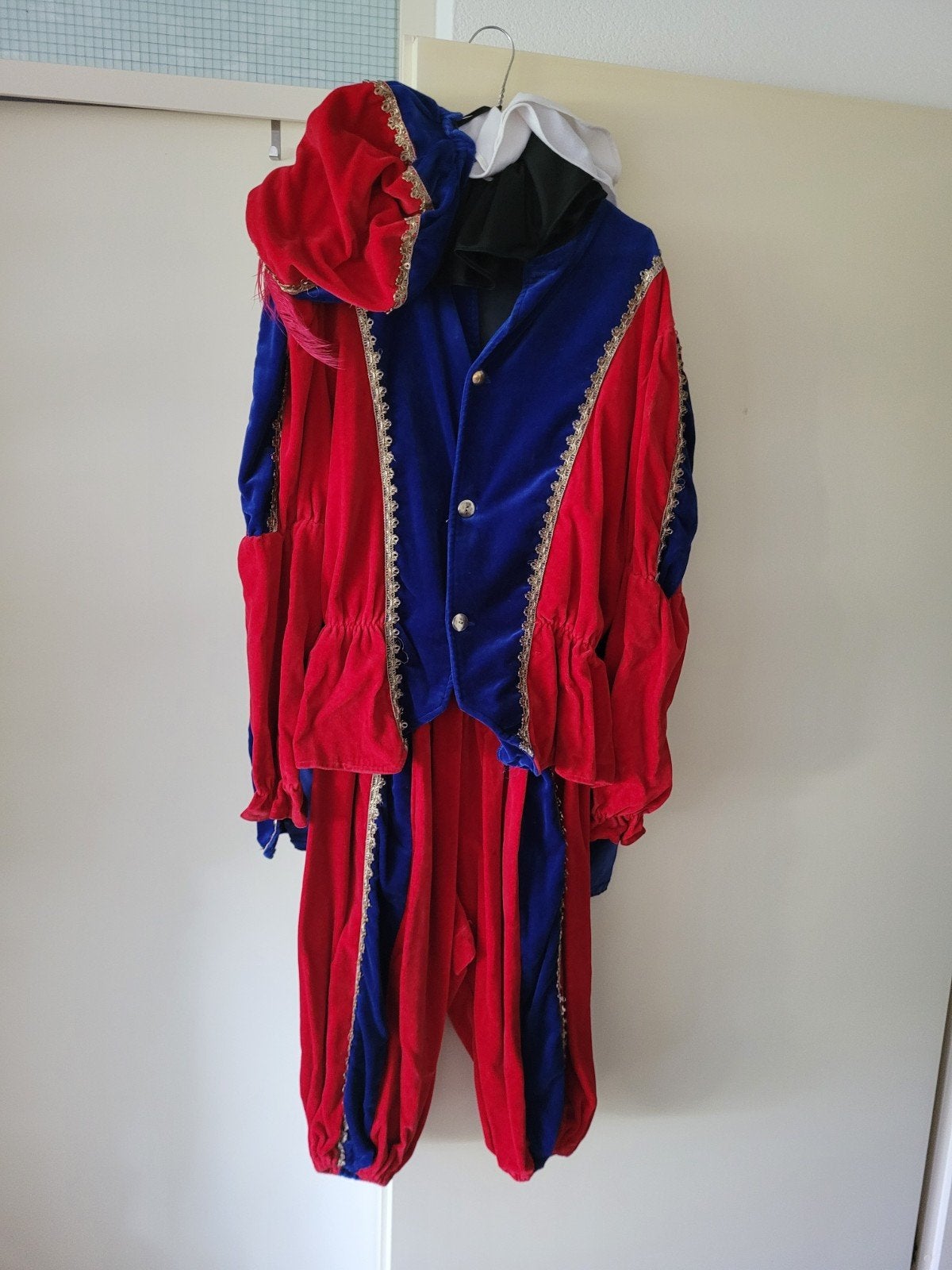 Compleet velours Pietenpak maat L met accessoires, Ophalen, Kerstmis of Sinterklaas, Maat 42/44 (L), Kleding