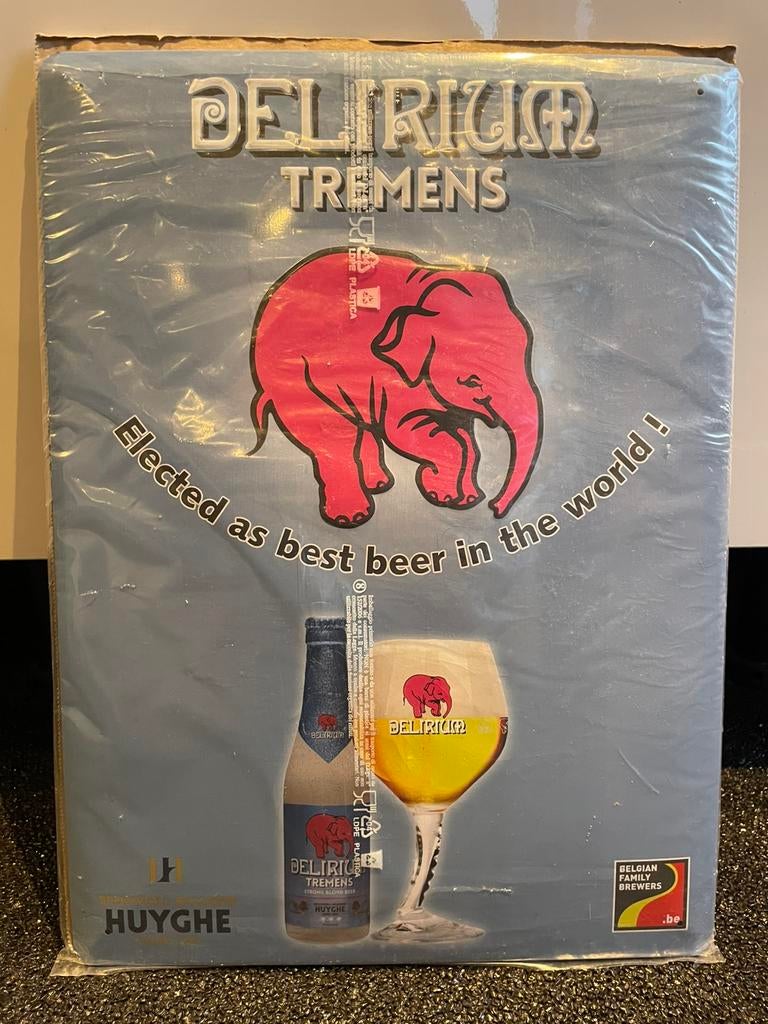 Delirium metalen reclame bord nieuw in plastic, Ophalen of Verzenden, Nieuw, Reclamebord, Plaat of Schild, Overige merken