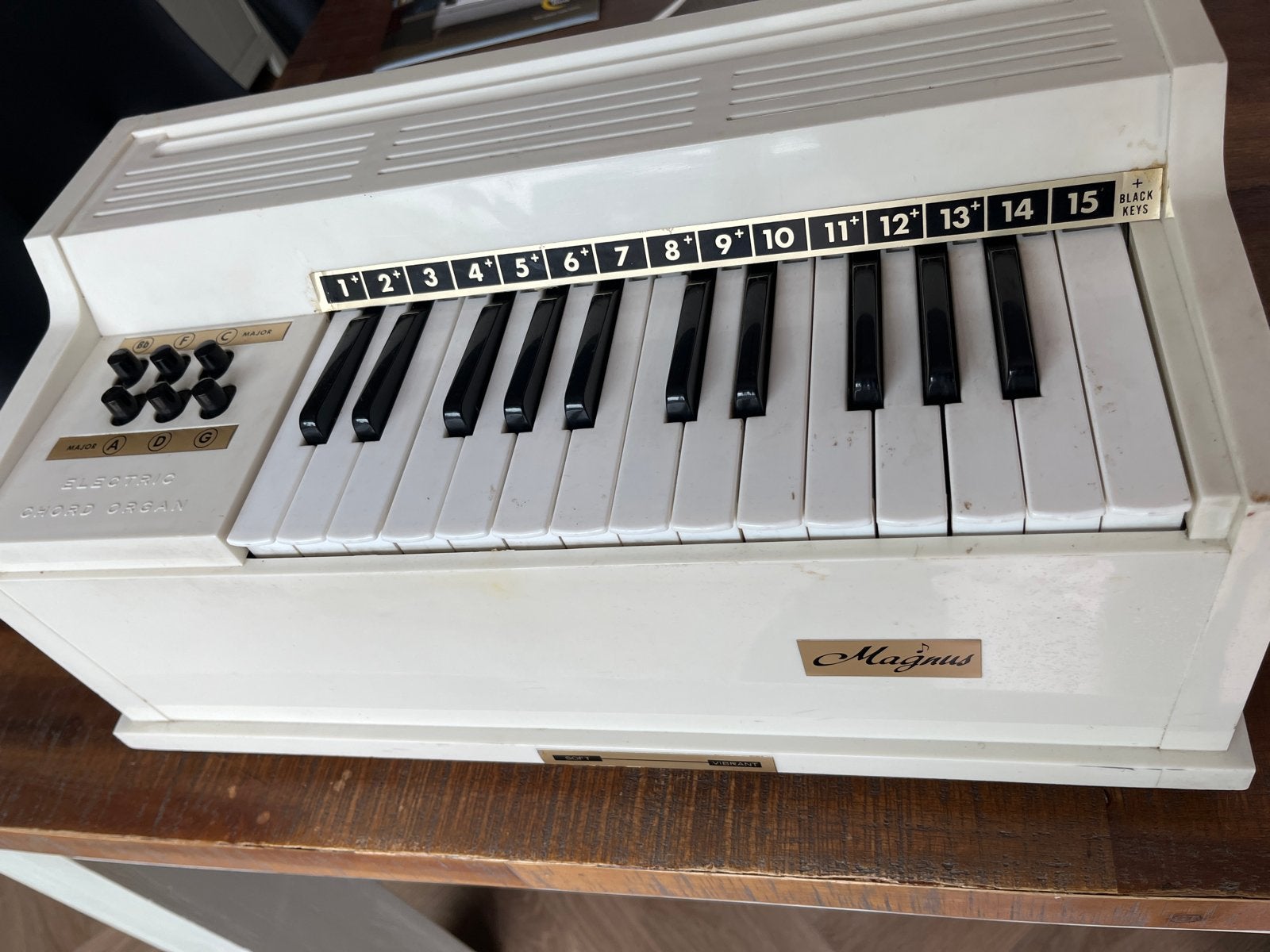 Vintage Magnus Electric Chord Organ - Wit, Muziek en Instrumenten, Ophalen of Verzenden, Gebruikt, 1 klavier, Orgel