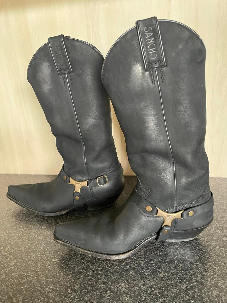 Sancho western laarzen mt 41 Nubuck leer, Kleding | Heren, Schoenen, Ophalen, Gedragen, Zwart, Boots