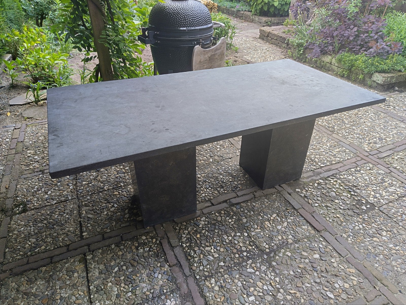 Natuurstenen tuintafel – 180x90 cm (opknapper), Ophalen, Gebruikt, Rechthoekig