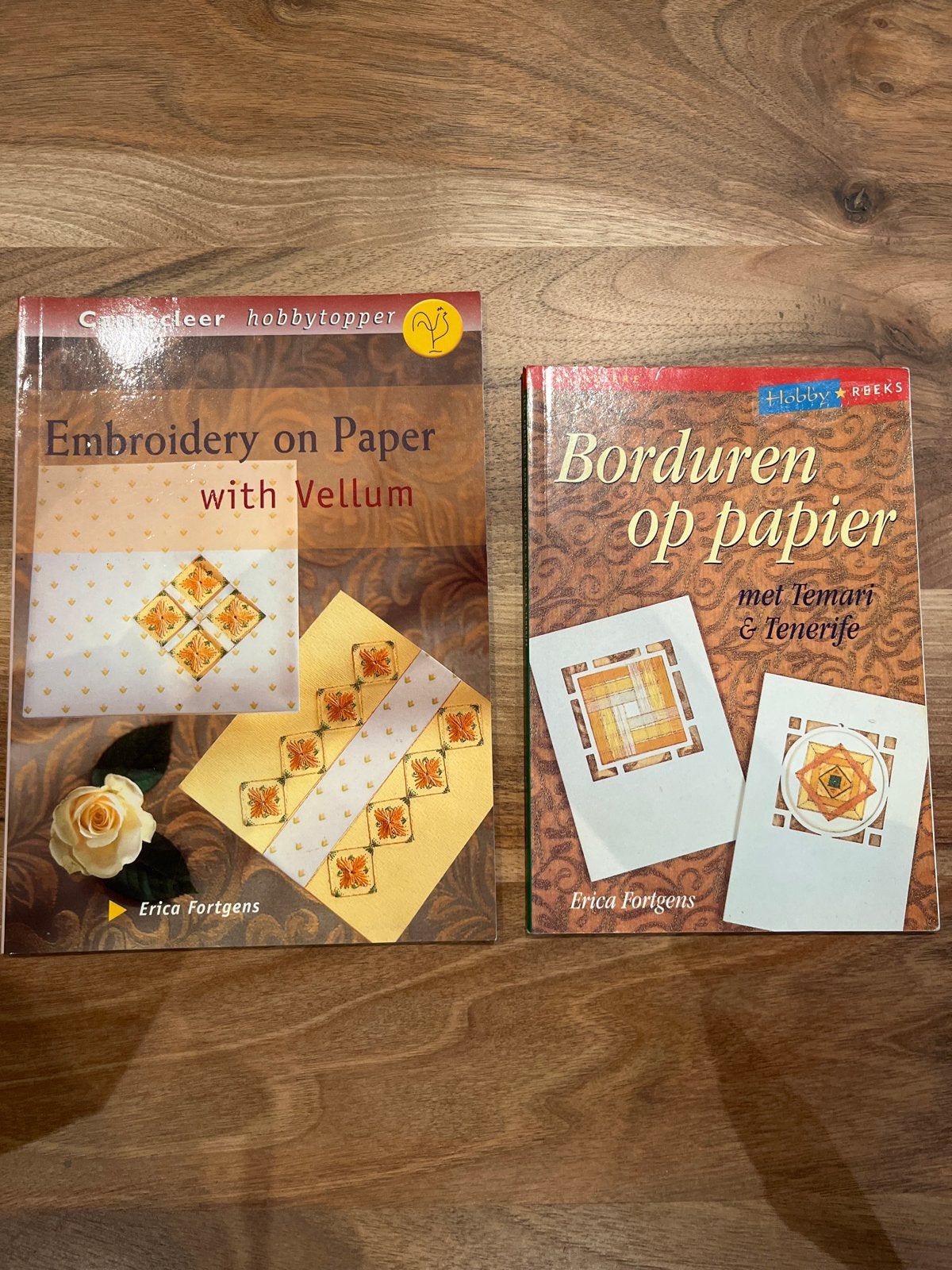 Borduren op papier boeken - Erica Fortgens, Hobby en Vrije tijd, Ophalen of Verzenden, Gebruikt, Handborduren, Patroon
