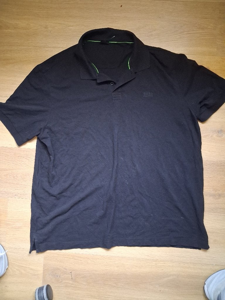 Hugo Boss Zwarte Polo XXL - Stijlvol en Comfortabel, Zwart, Maat 56/58 (XL), Ophalen of Verzenden, Zo goed als nieuw