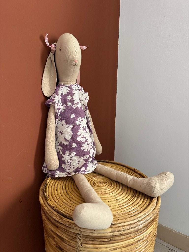 Grote Maileg Bunny Girl XL / Mega Bunny ca. 90 cm, Gebruikt, Konijn, Ophalen of Verzenden, Meerkleurig