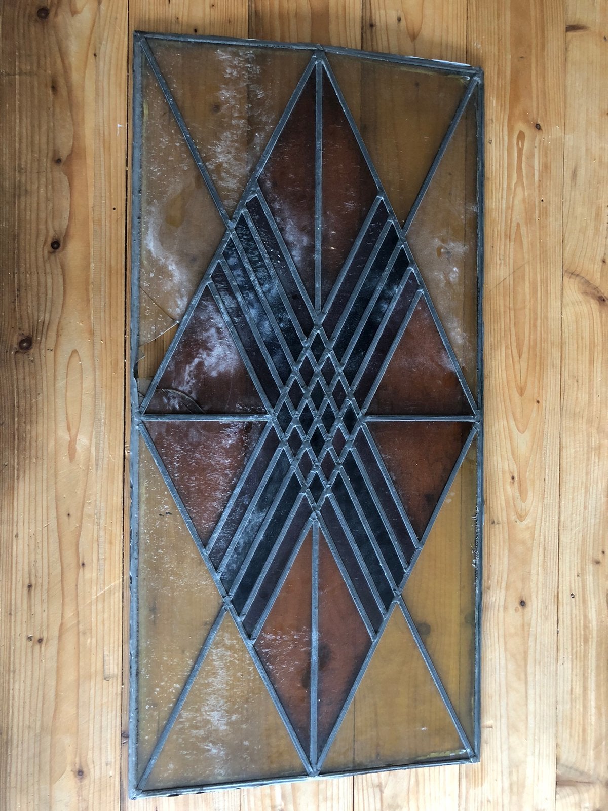 Glas in lood Michel de Klerk., Ophalen, Gebruikt, 80 tot 120 cm, Glasplaat