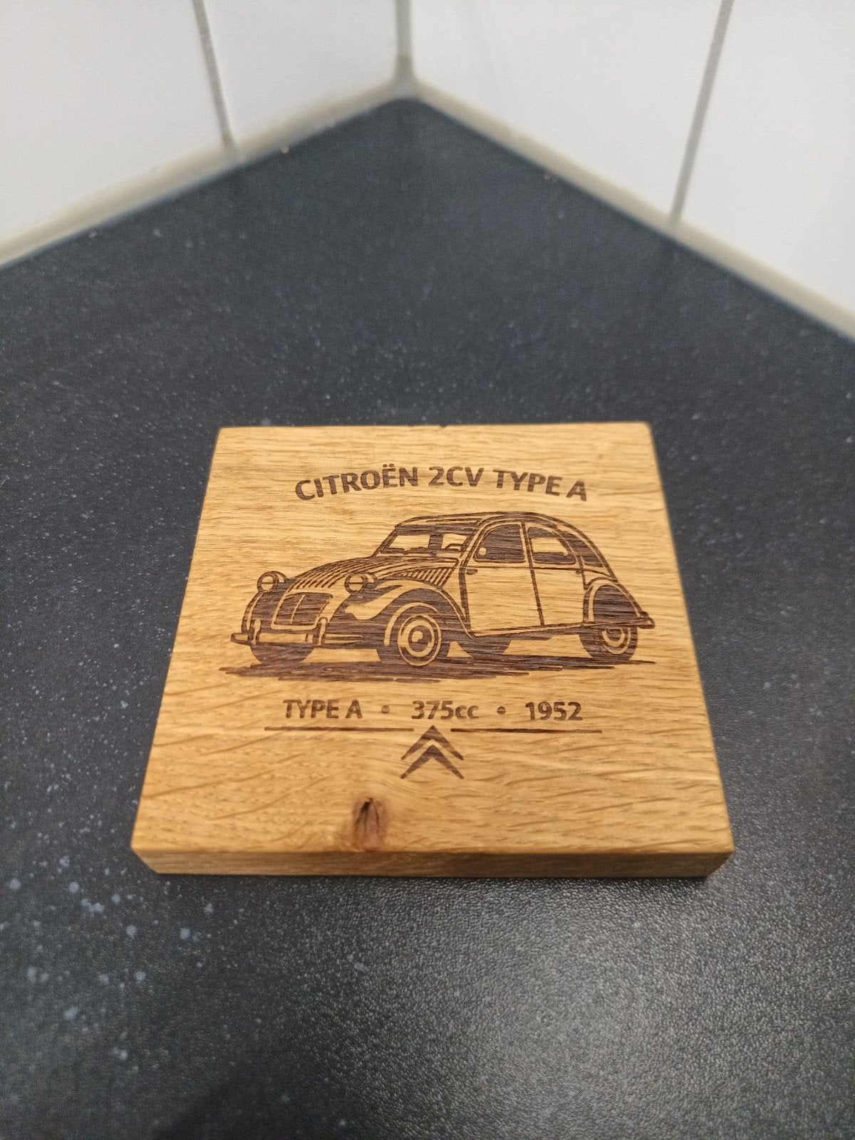 Handgemaakte onderzetter van gerecycled eikenhout, Ophalen of Verzenden, Nieuw