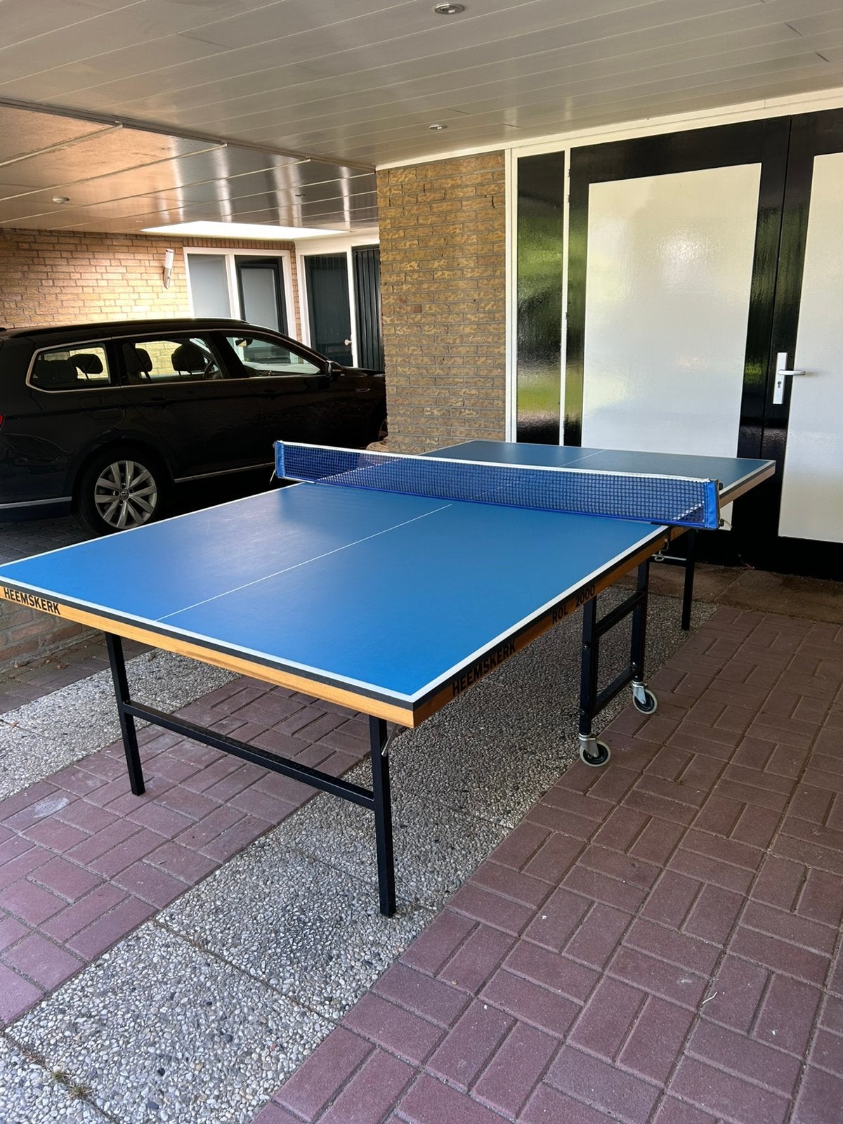 Tafeltennistafel -  pingpongtafel Heemskerk wedstrijdformaat, Ophalen, Gebruikt, Tafel Indoor, Verrijdbaar