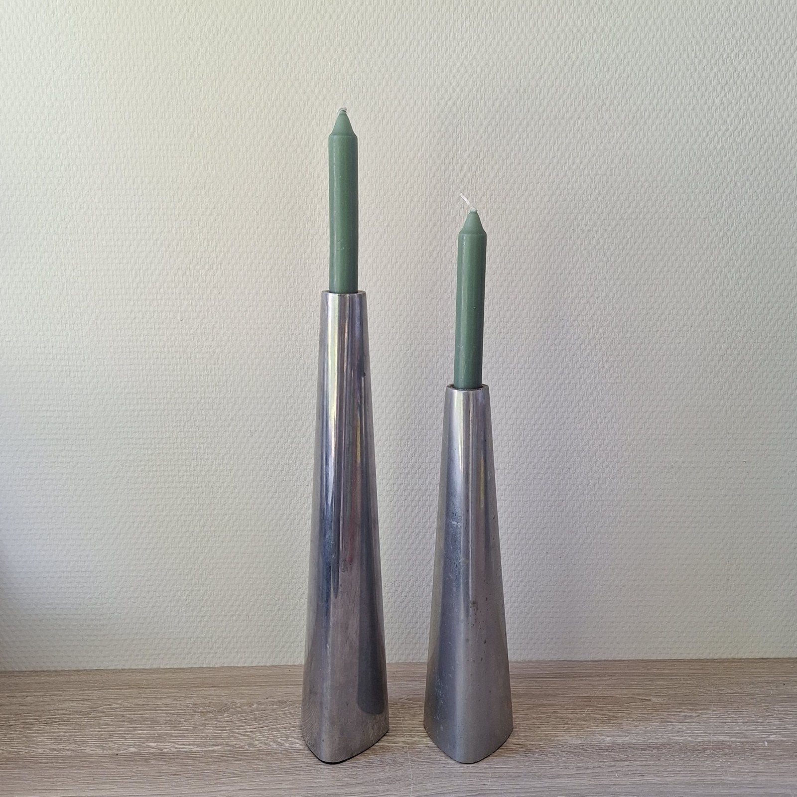 2 vintage Ikea Renos kandelaren Ehlen Johansson, 25 tot 50 cm, Ophalen of Verzenden, Zo goed als nieuw, Metaal