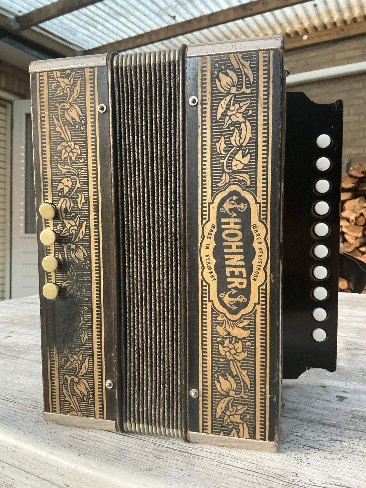 Vintage Hohner Accordeon - Made in Germany, Ophalen, Gebruikt, Met riemen, Overige formaten