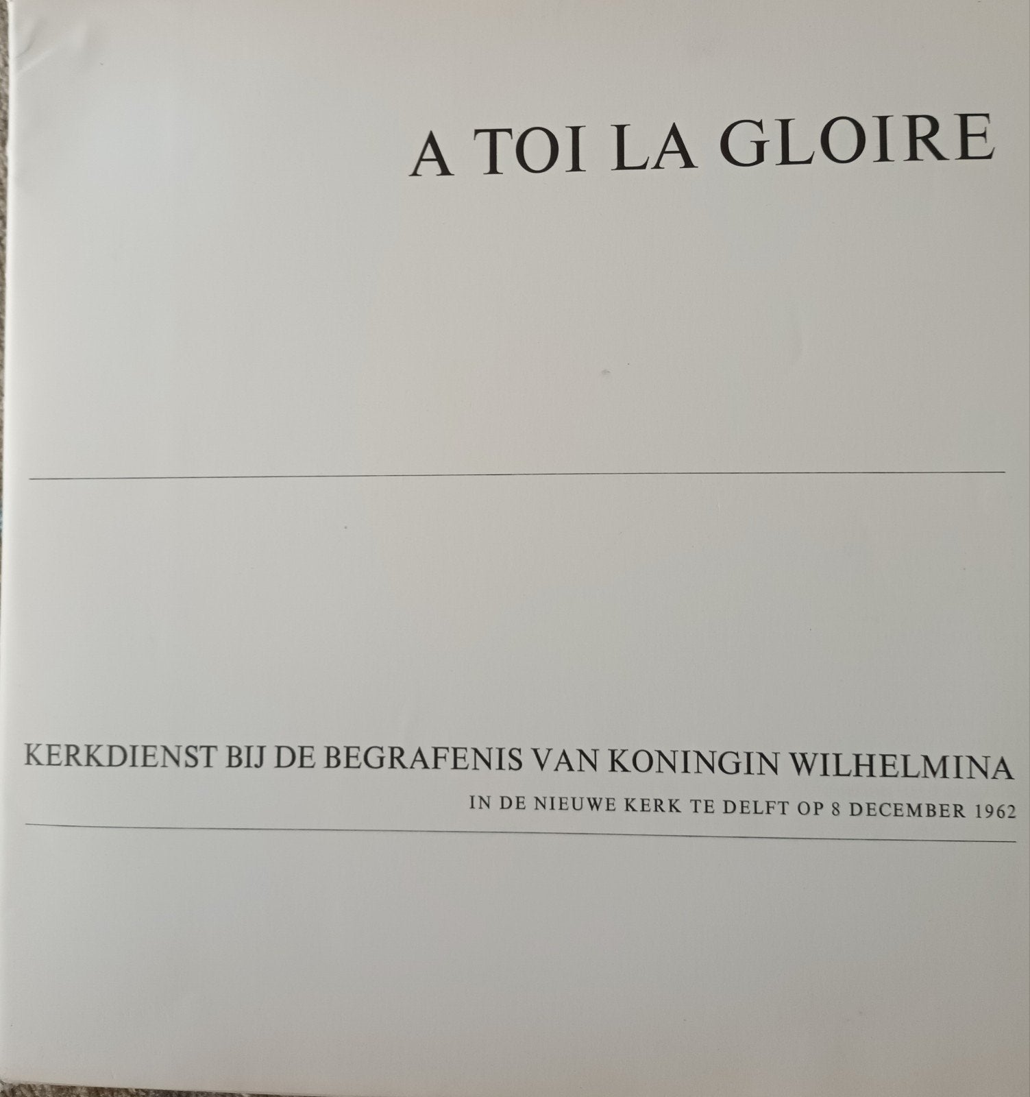 Kerkdienst Begrafenis Koningin Wilhelmina 1962  2-LP, Ophalen of Verzenden