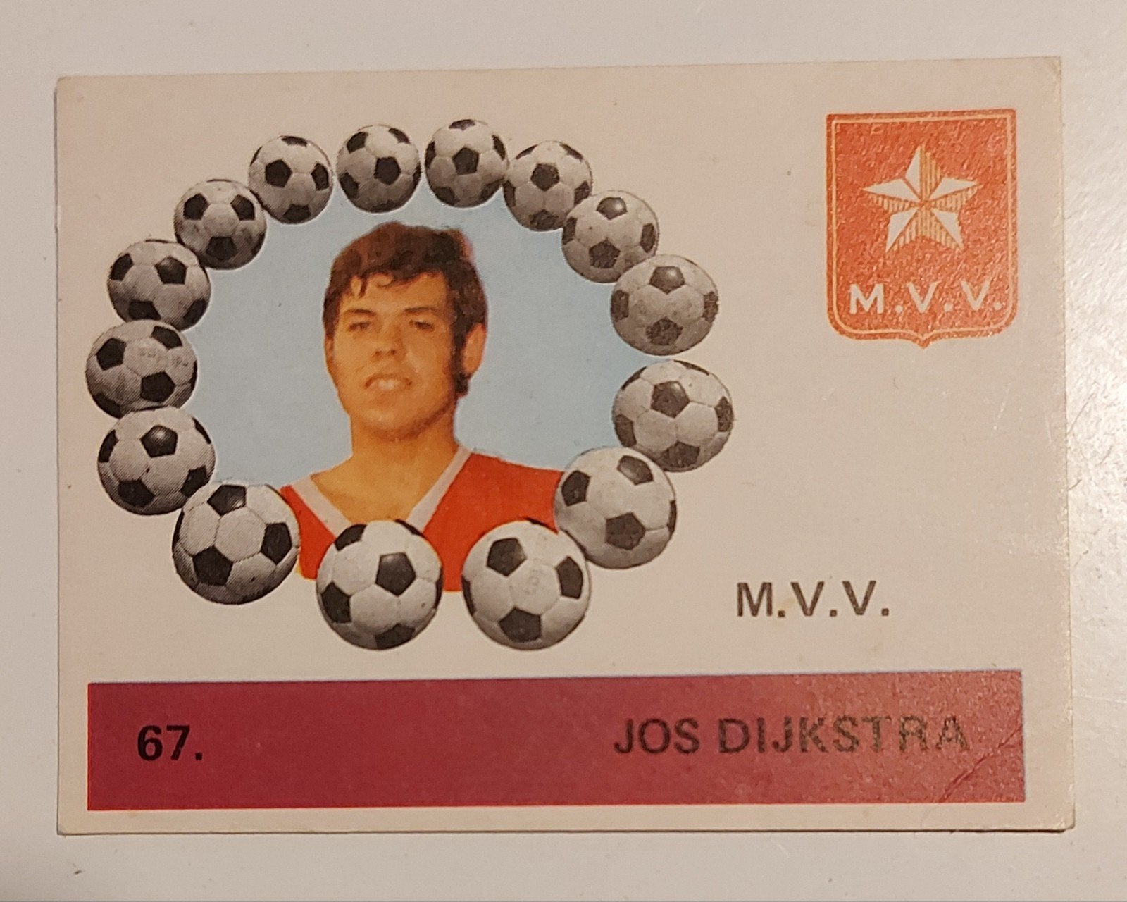 MVV Monty Gum 1971 Jod Dijkstra, Verzenden, Zo goed als nieuw, Overige binnenlandse clubs, Poster, Plaatje of Sticker