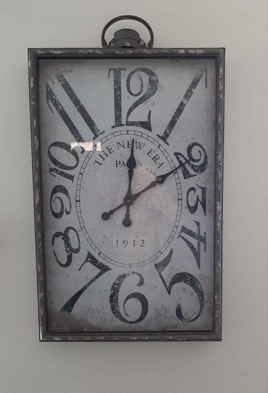 Grote metalen stationsklok - 60x90 cm, Ophalen of Verzenden