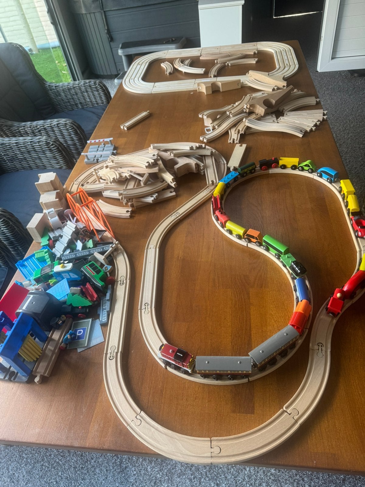 Houten treinbaan, Ophalen of Verzenden, Gebruikt