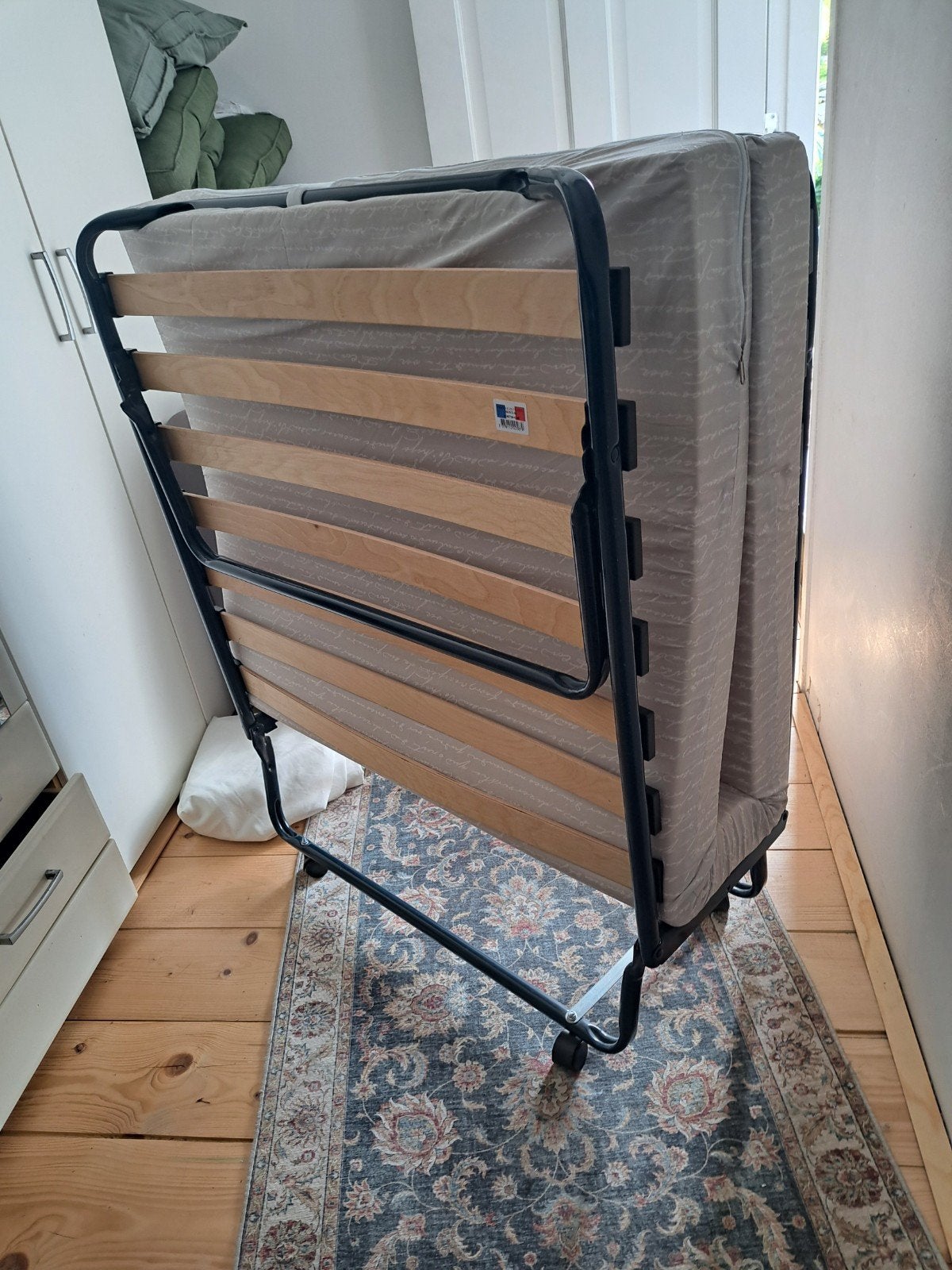 Opklapbed met matras en hoes, Ophalen, Gebruikt, 90 cm, Eenpersoons