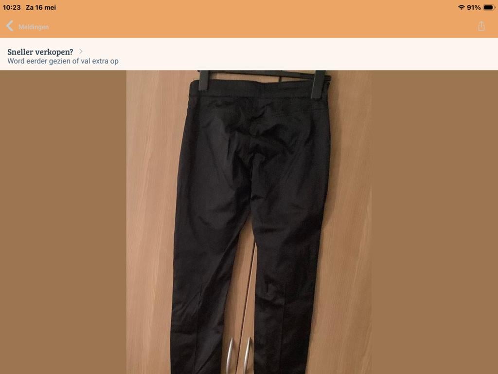 Zwarte Satijnen Dames Broek -mt 36.   Superstar! ️, Verzenden, Zwart, Zo goed als nieuw, Maat 36 (S)