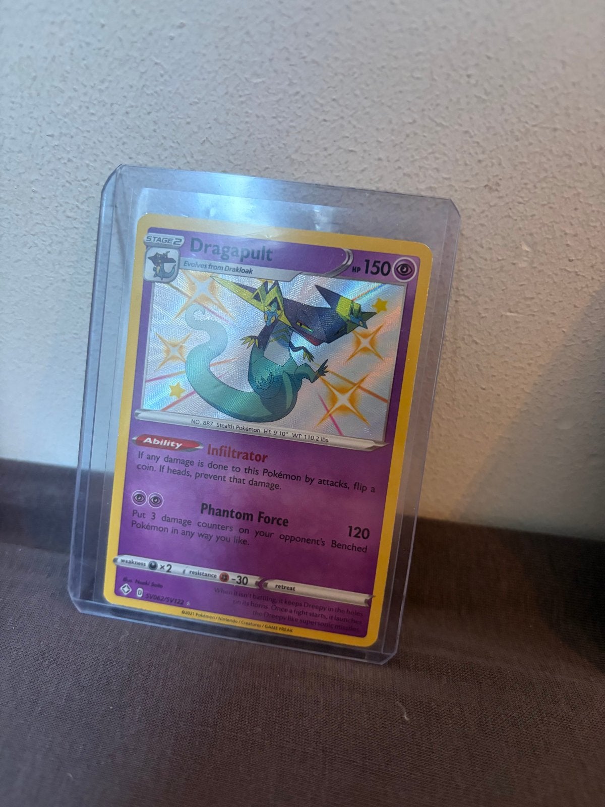 Dragapult Pokémon kaart - Shiny - Zo goed als nieuw, Ophalen of Verzenden, Zo goed als nieuw, Losse kaart, Foil